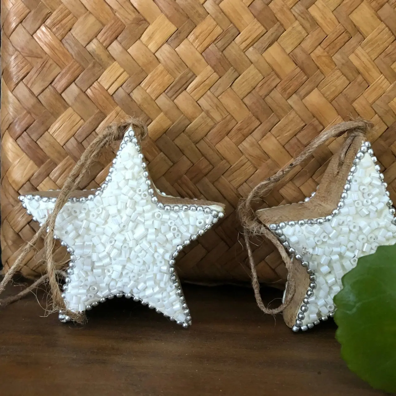 Club Santorini Beaded Timber Star - Hanging Decor