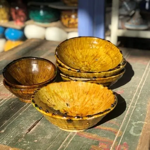 Marrakech Bliss Tamegroute Serving Bowl in Mustard