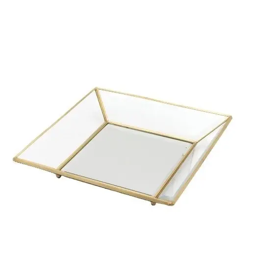 Charlie & Co. Brass & Glass Tray