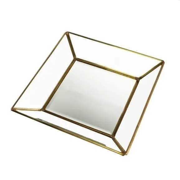 Charlie & Co. Brass & Glass Tray