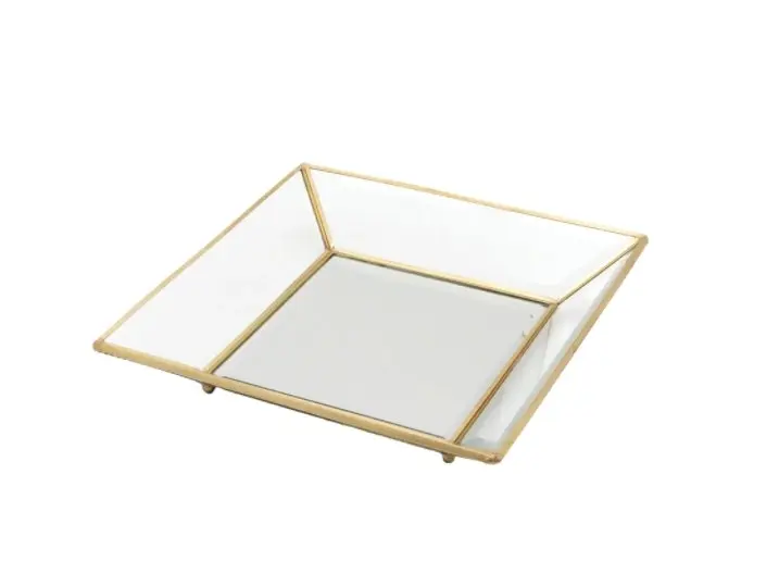 Charlie & Co. Brass & Glass Tray