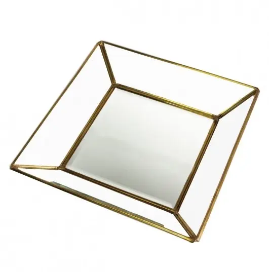 Charlie & Co. Brass & Glass Tray