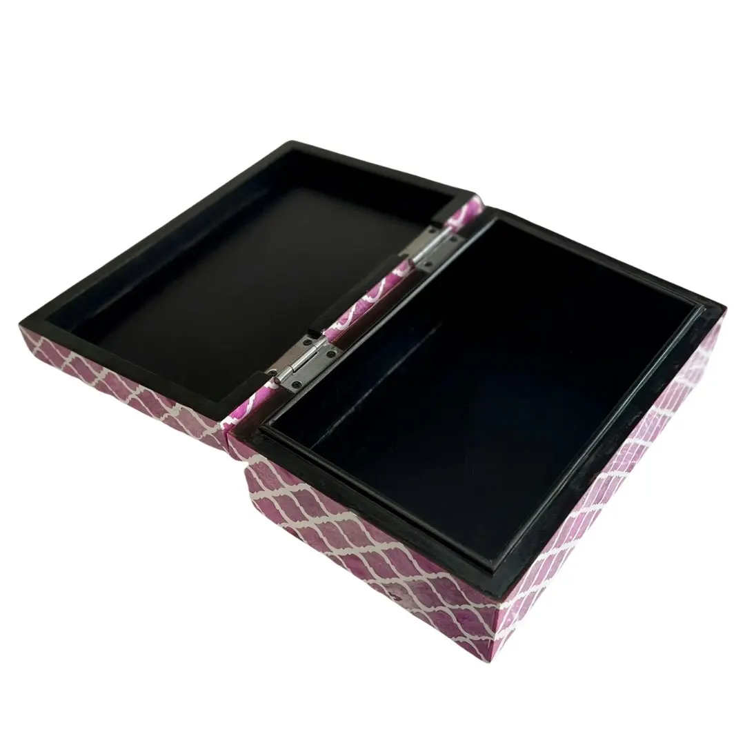 Zohi Interiors Zohi Interiors Signature Collection : Bone Inlay Large Box in Marrakech/Raspberry