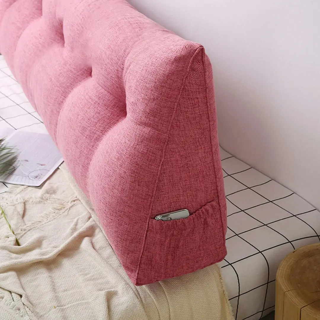 Soga 100cm Pink Triangular Wedge Bed Pillow Headboard Backrest Bedside Tatami Cushion Home Decor