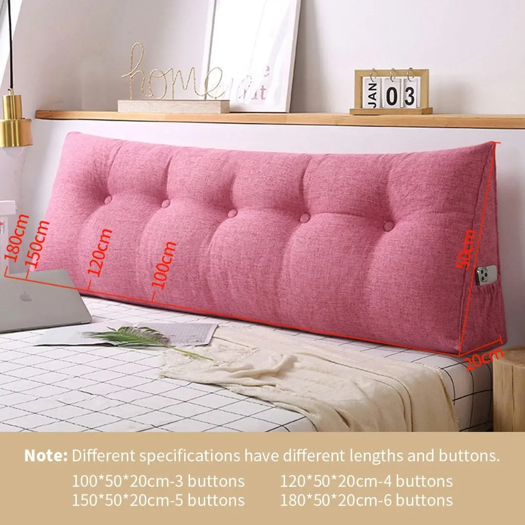 Soga 100cm Pink Triangular Wedge Bed Pillow Headboard Backrest Bedside Tatami Cushion Home Decor