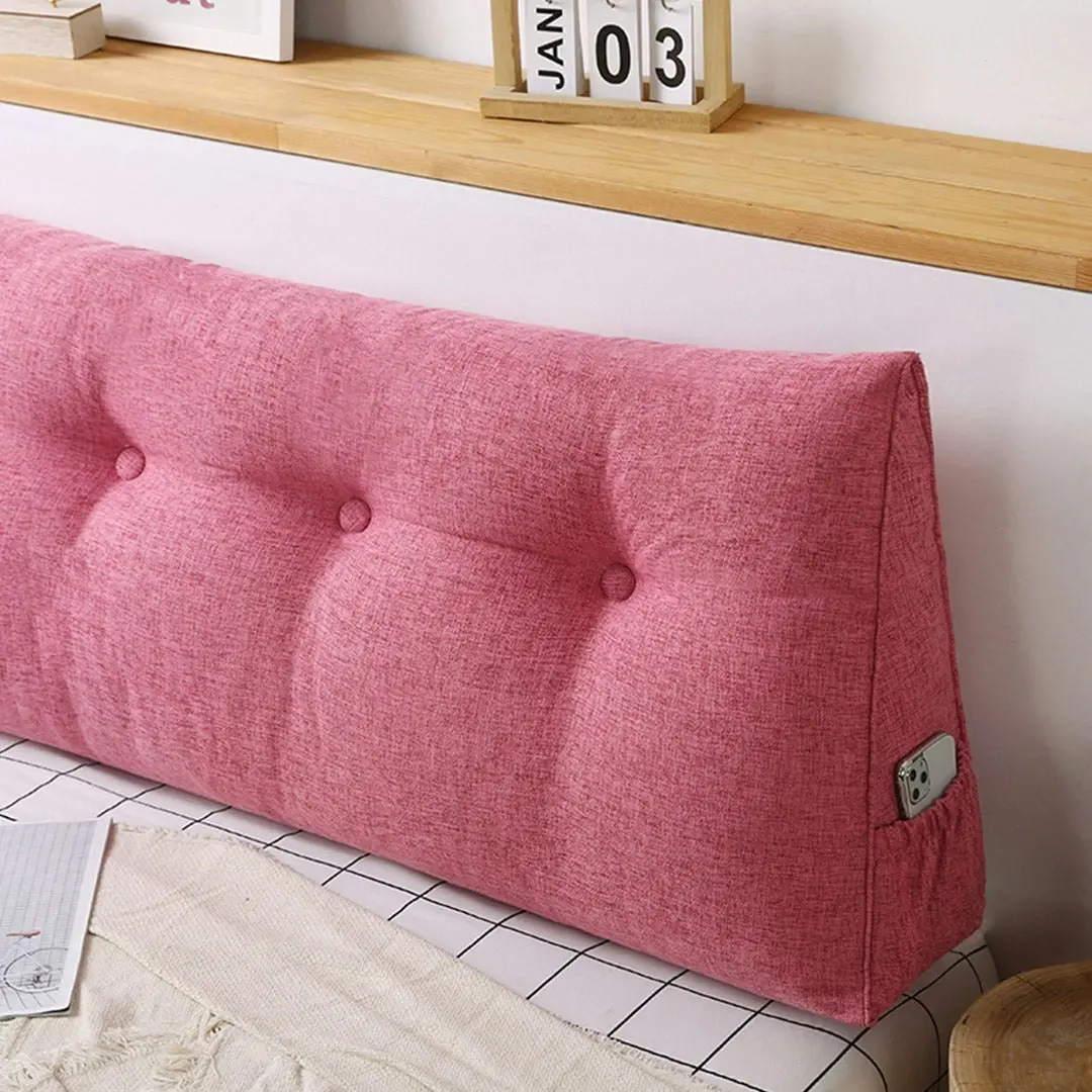 Soga 100cm Pink Triangular Wedge Bed Pillow Headboard Backrest Bedside Tatami Cushion Home Decor