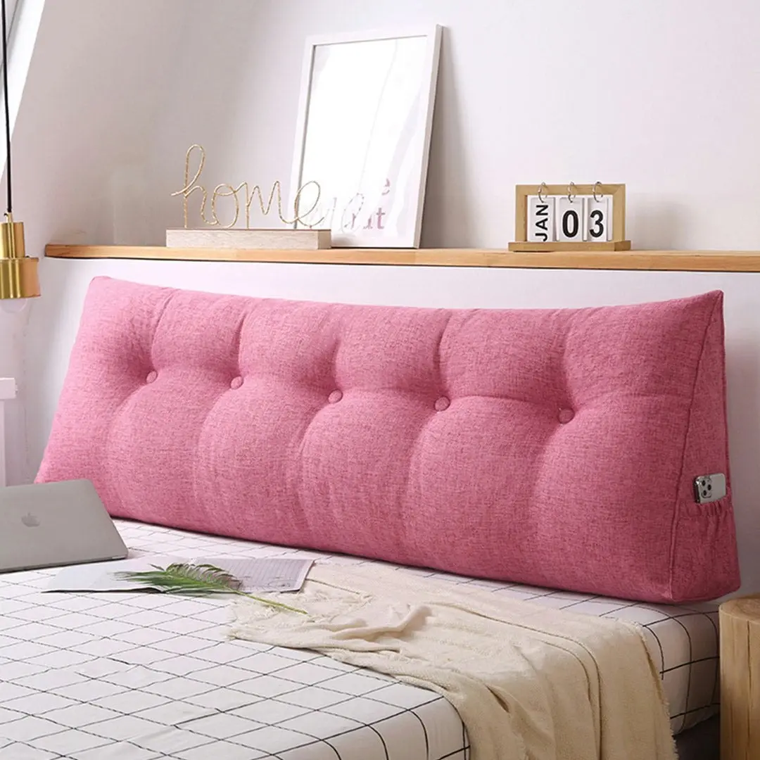 Soga 100cm Pink Triangular Wedge Bed Pillow Headboard Backrest Bedside Tatami Cushion Home Decor