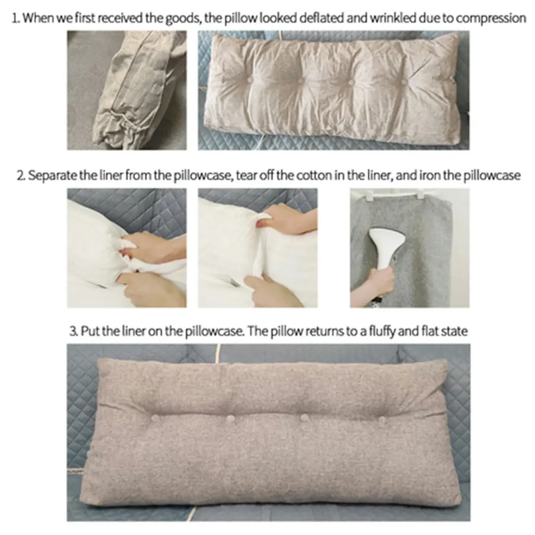 Soga 120cm Beige Triangular Wedge Bed Pillow Headboard Backrest Bedside Tatami Cushion Home Decor