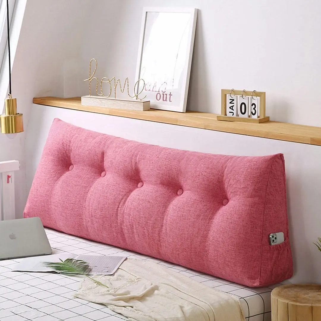 Soga 150cm Pink Triangular Wedge Bed Pillow Headboard Backrest Bedside Tatami Cushion Home Decor