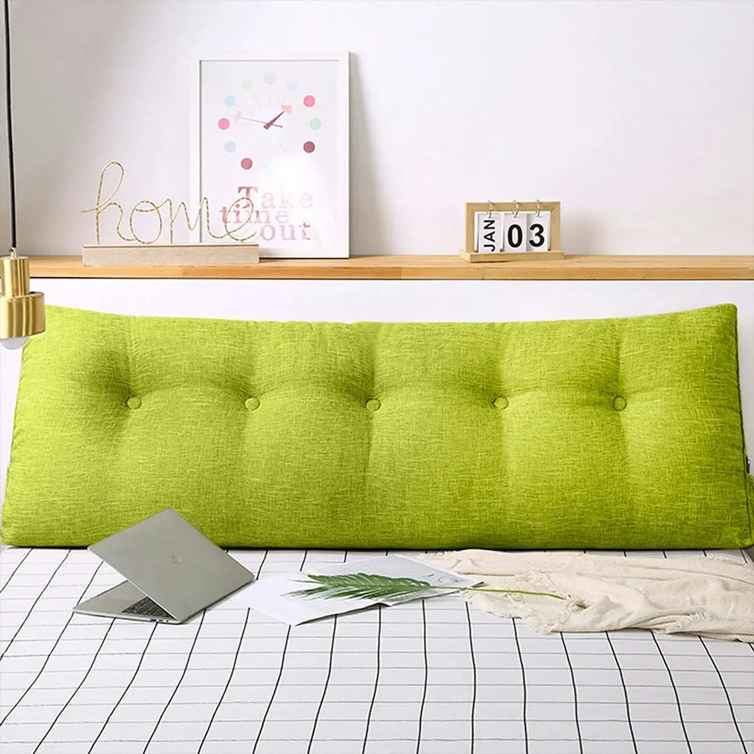 Soga 100cm Green Triangular Wedge Bed Pillow Headboard Backrest Bedside Tatami Cushion Home Decor