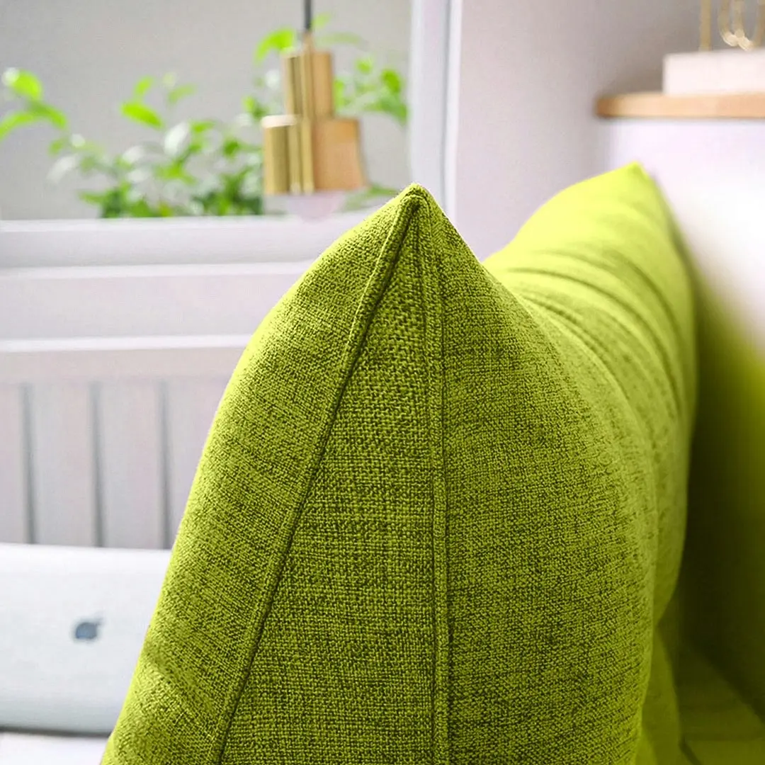 Soga 100cm Green Triangular Wedge Bed Pillow Headboard Backrest Bedside Tatami Cushion Home Decor