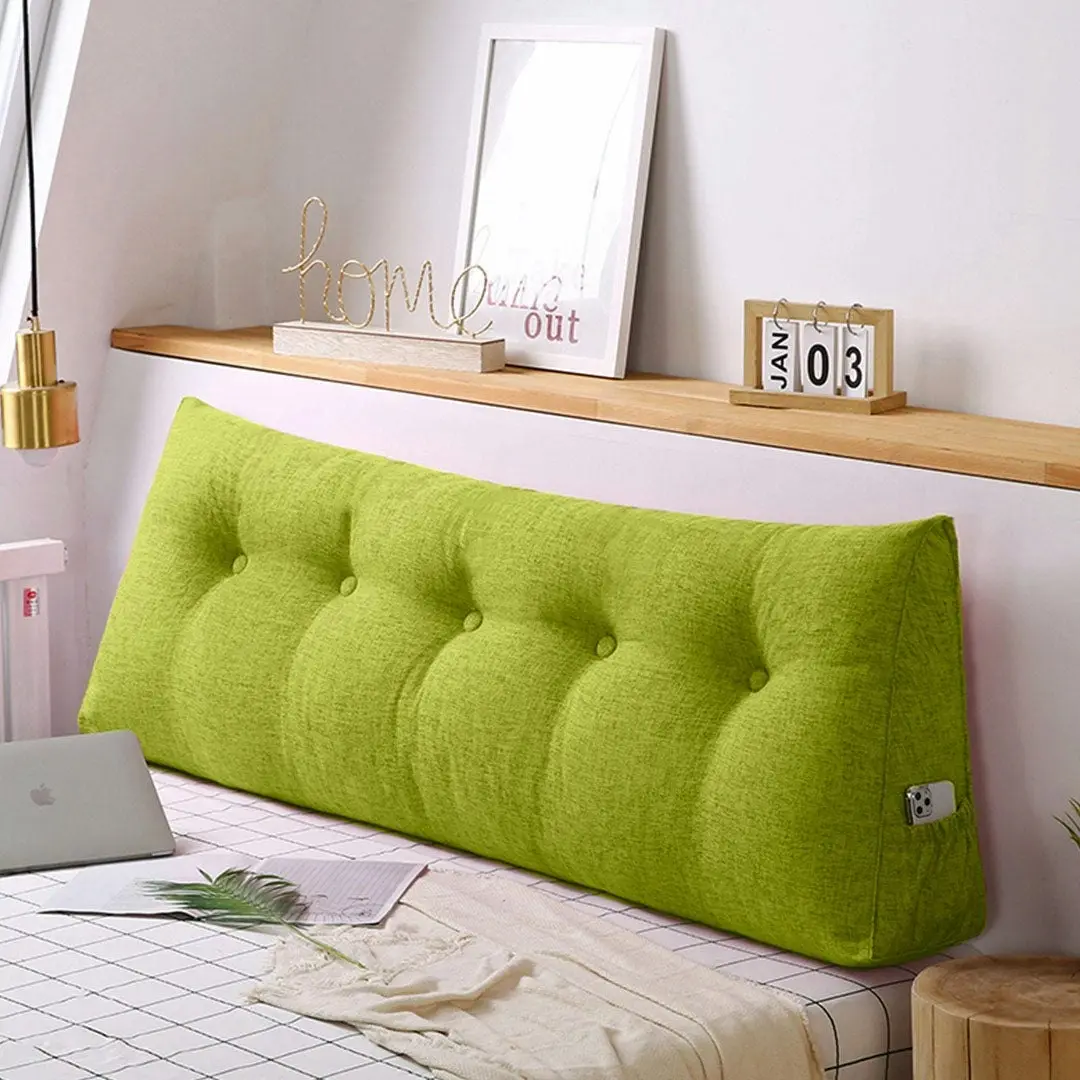 Soga 100cm Green Triangular Wedge Bed Pillow Headboard Backrest Bedside Tatami Cushion Home Decor