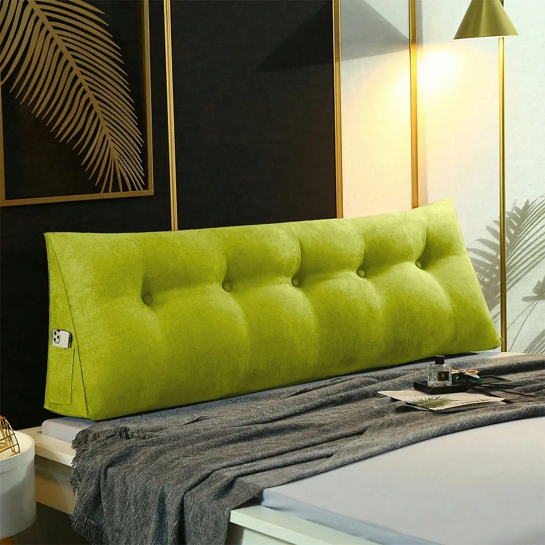 Soga 120cm Green Triangular Wedge Bed Pillow Headboard Backrest Bedside Tatami Cushion Home Decor