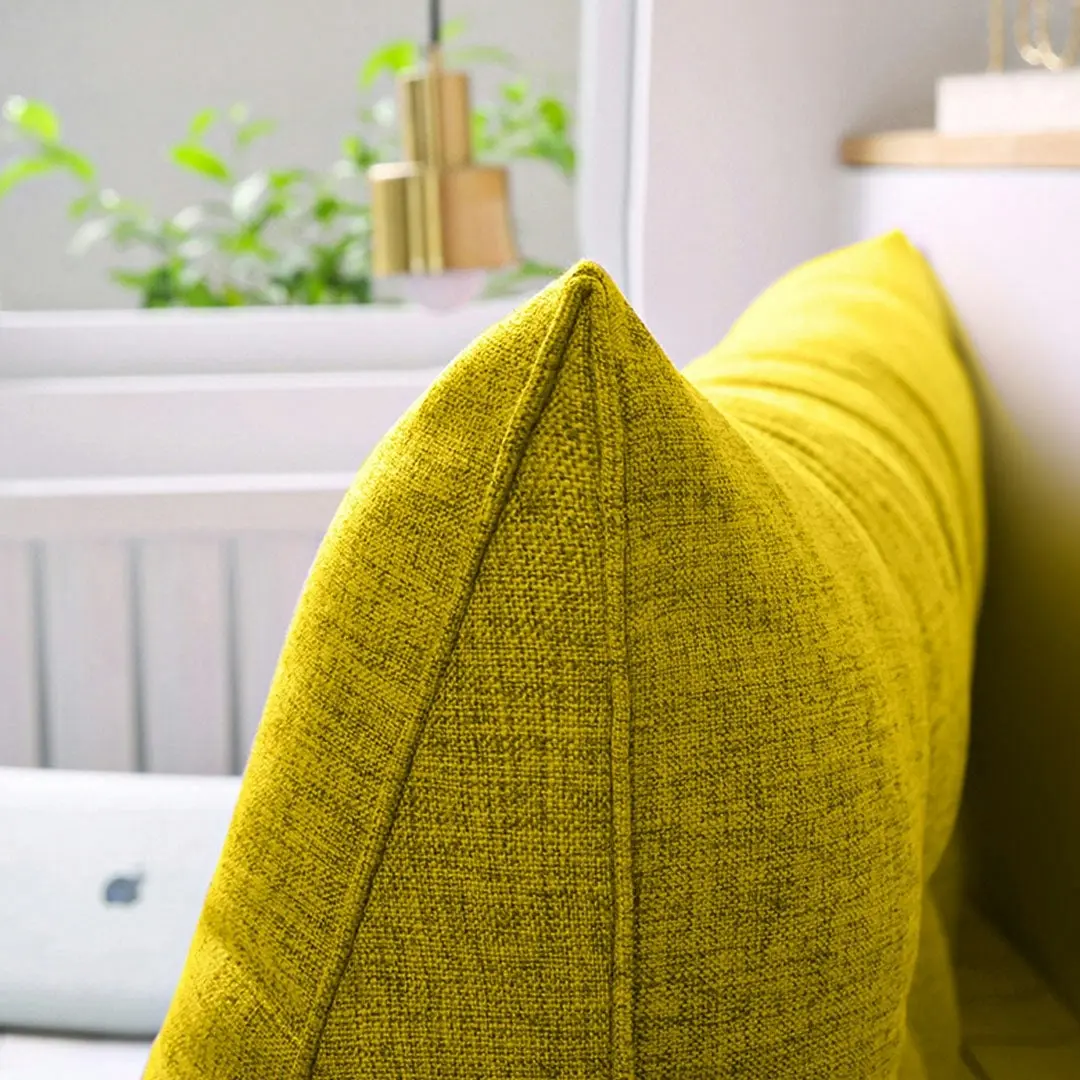 Soga 100cm Yellow Triangular Wedge Bed Pillow Headboard Backrest Bedside Tatami Cushion Home Decor