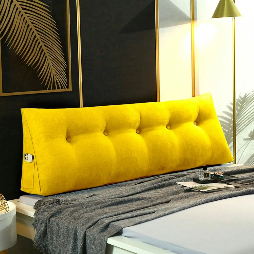 Soga 180cm Yellow Triangular Wedge Bed Pillow Headboard Backrest Bedside Tatami Cushion Home Decor