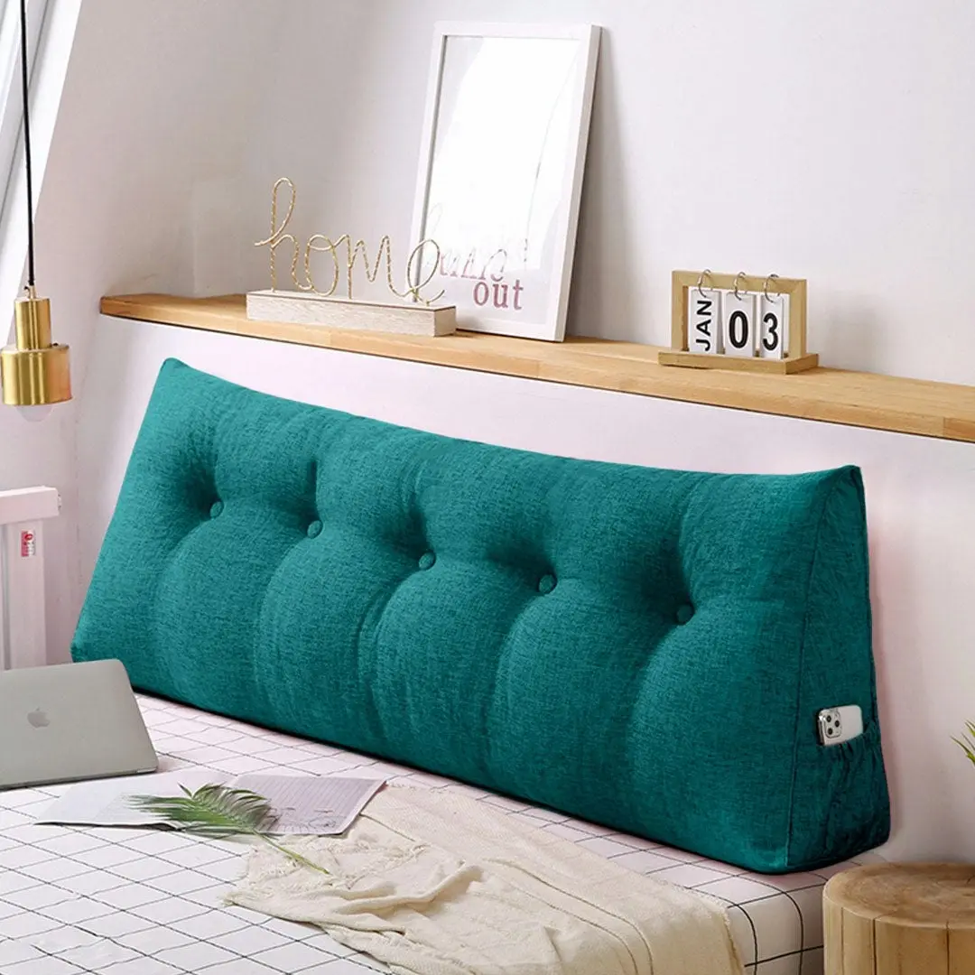 Soga 100cm Blue Green Triangular Wedge Bed Pillow Headboard Backrest Bedside Tatami Cushion Home Decor