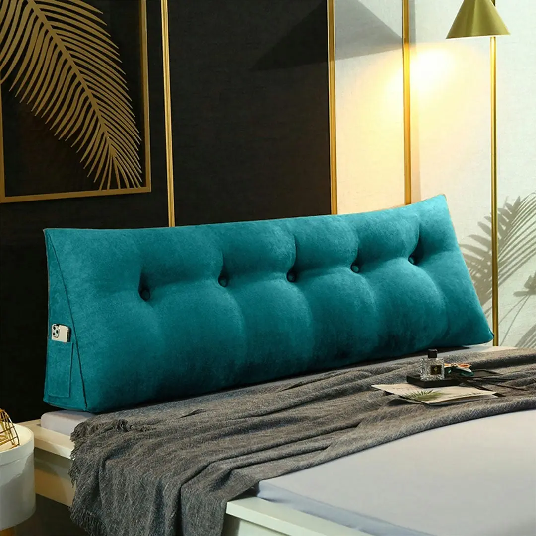 Soga 100cm Blue Green Triangular Wedge Bed Pillow Headboard Backrest Bedside Tatami Cushion Home Decor