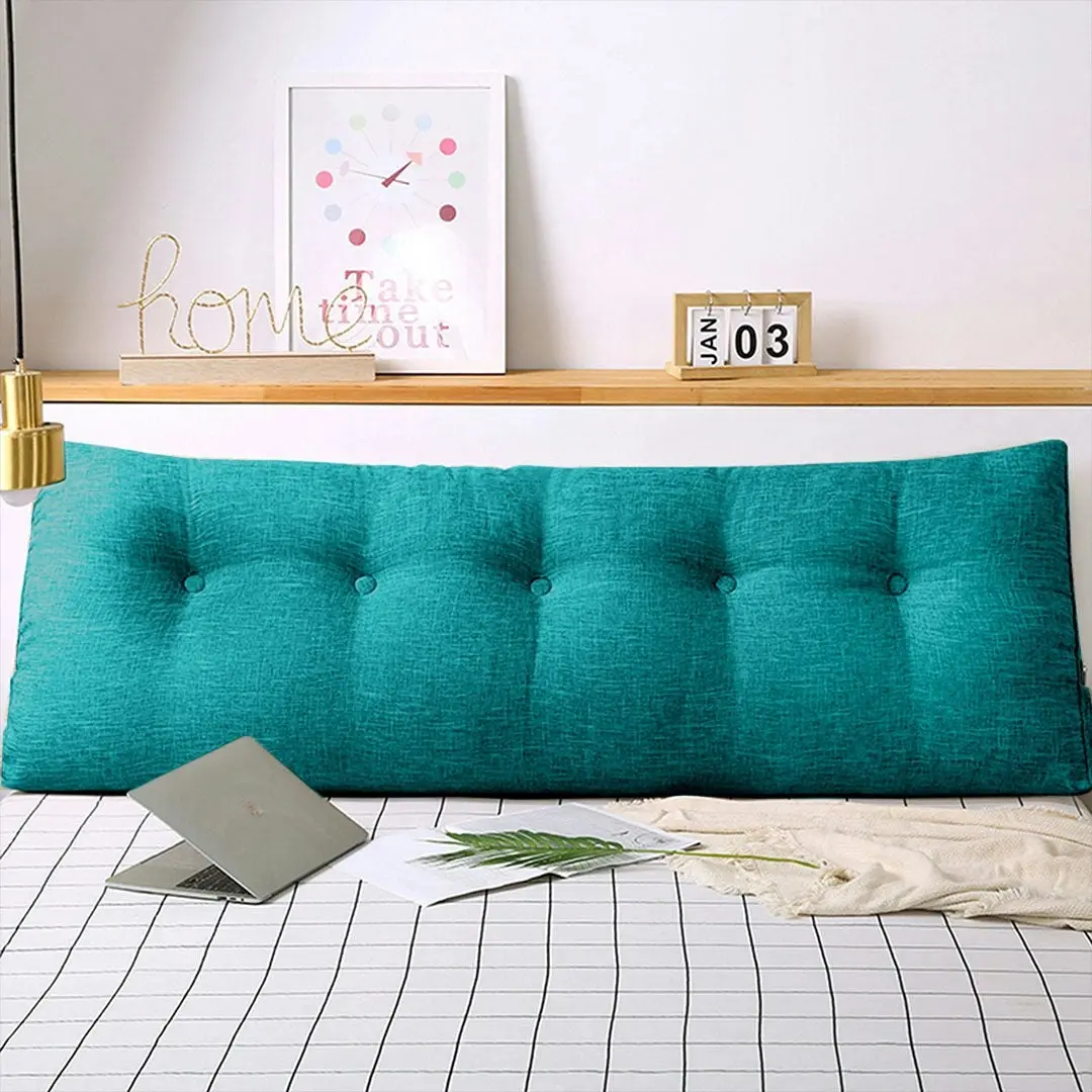 Soga 100cm Blue Green Triangular Wedge Bed Pillow Headboard Backrest Bedside Tatami Cushion Home Decor