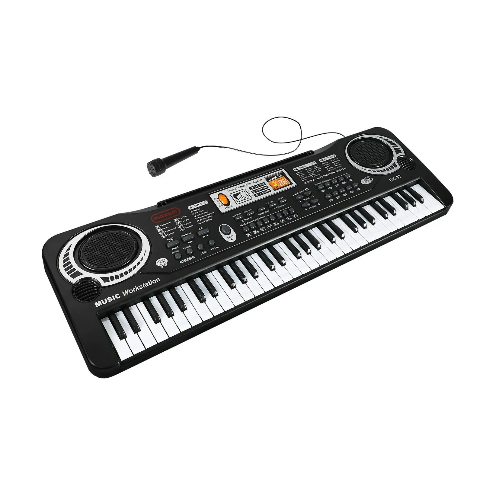 Mazam 61 Keys Piano Keyboard Electronic Electric Musical Toy Gift w/ Microphone