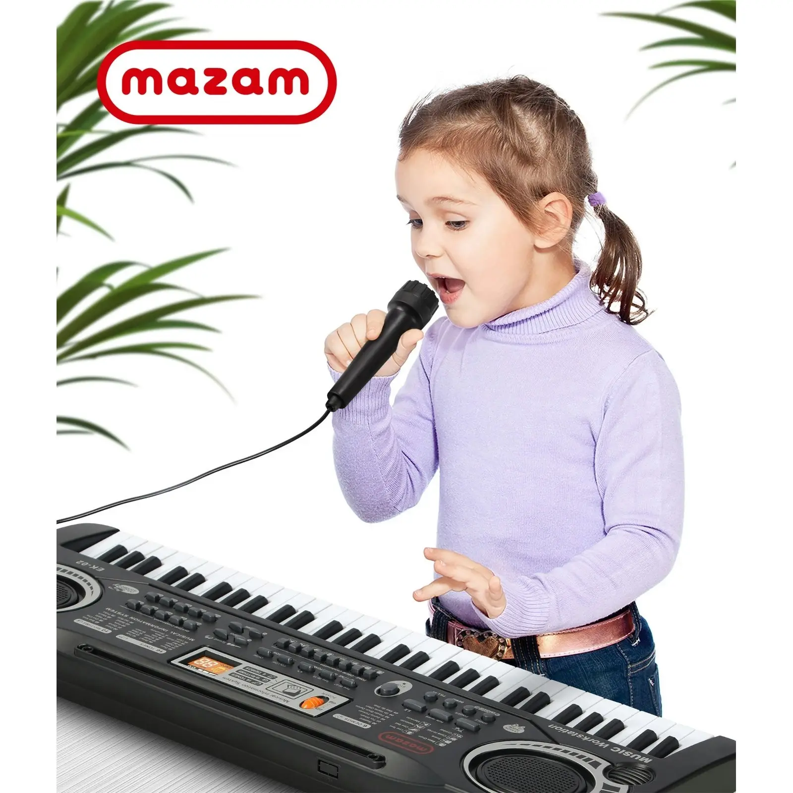 Mazam 61 Keys Piano Keyboard Electronic Electric Musical Toy Gift w/ Microphone