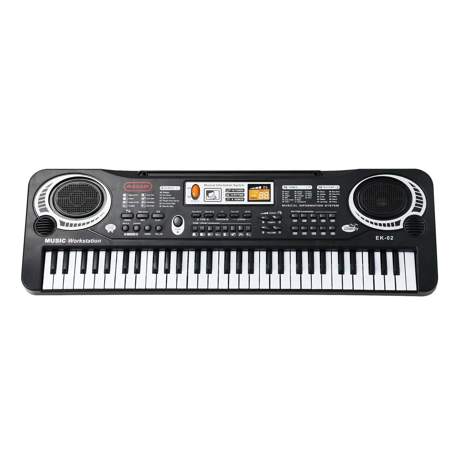 Mazam 61 Keys Piano Keyboard Electronic Electric Musical Toy Gift w/ Microphone