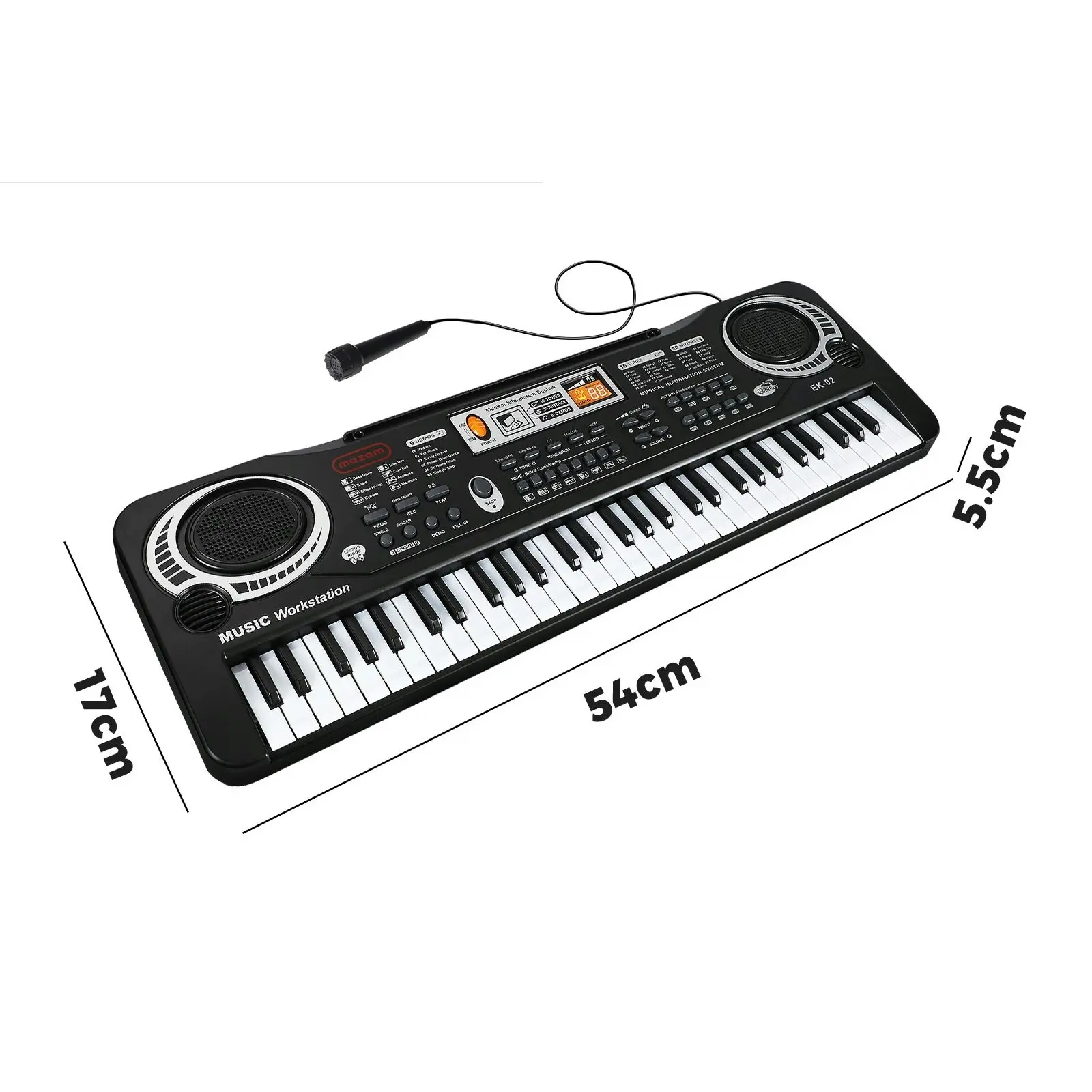 Mazam 61 Keys Piano Keyboard Electronic Electric Musical Toy Gift w/ Microphone