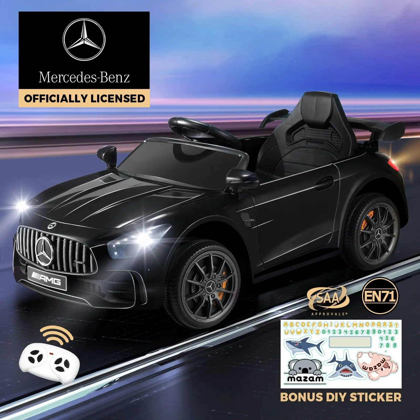 Kids Ride On Car Mercedes-Benz AMG GTR Licensed Remote Electric Toy Gift 12V