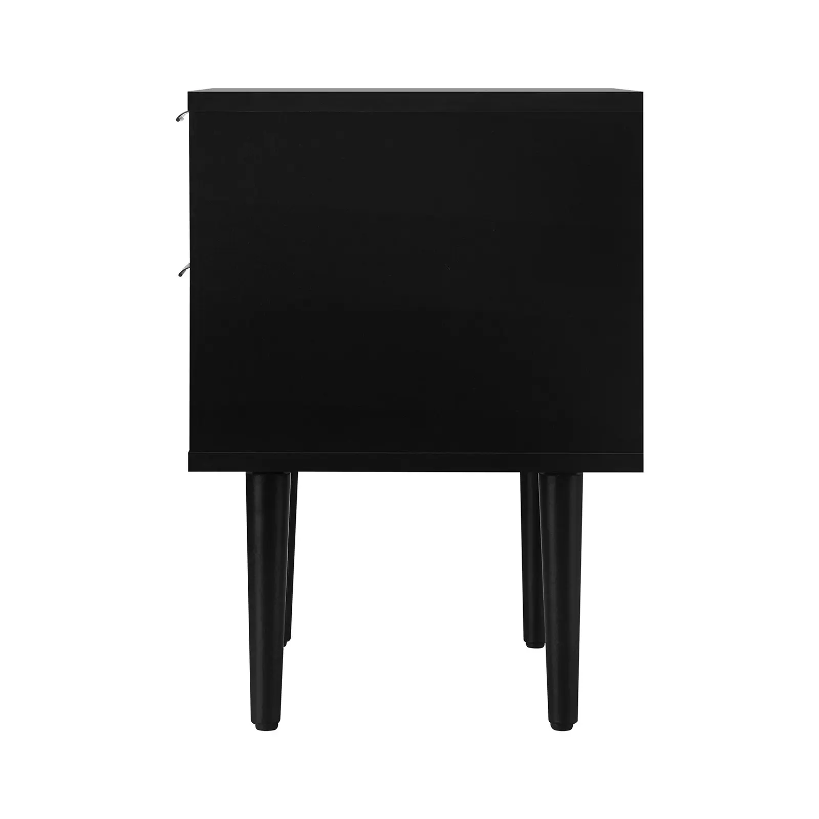 Oikiture Bedside Table 2 Drawers Side Table Bedroom Furniture Storage Unit Black