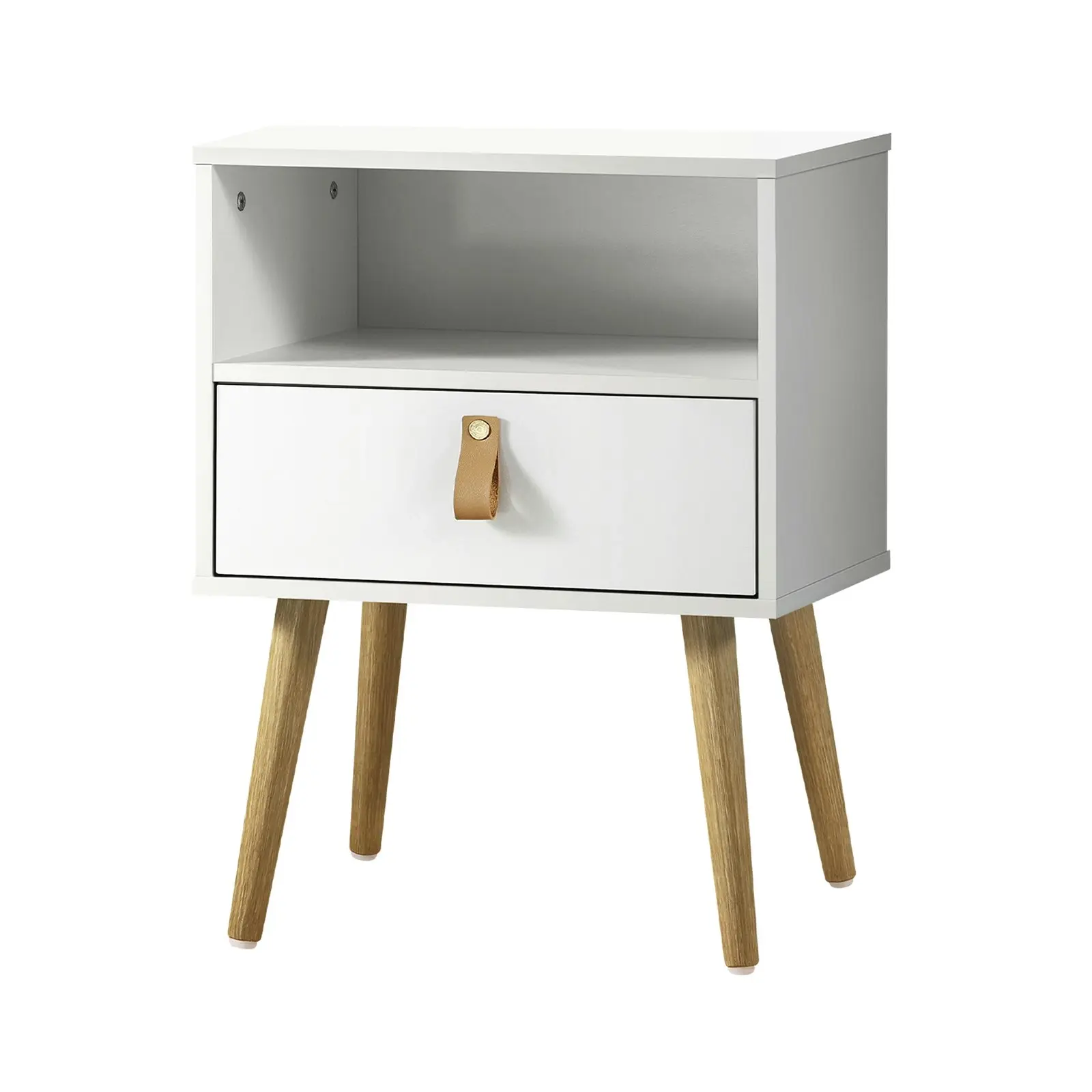 Oikiture Bedside Tables Drawers Side Table Cabinet Bedroom Nightstand White