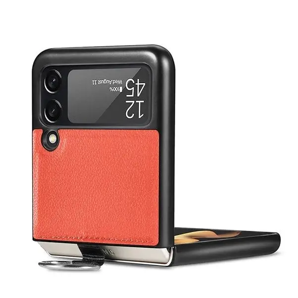 Samsung Galaxy Z Flip 4 Leather Hard Back Protective Case Cover - Choice of Colours