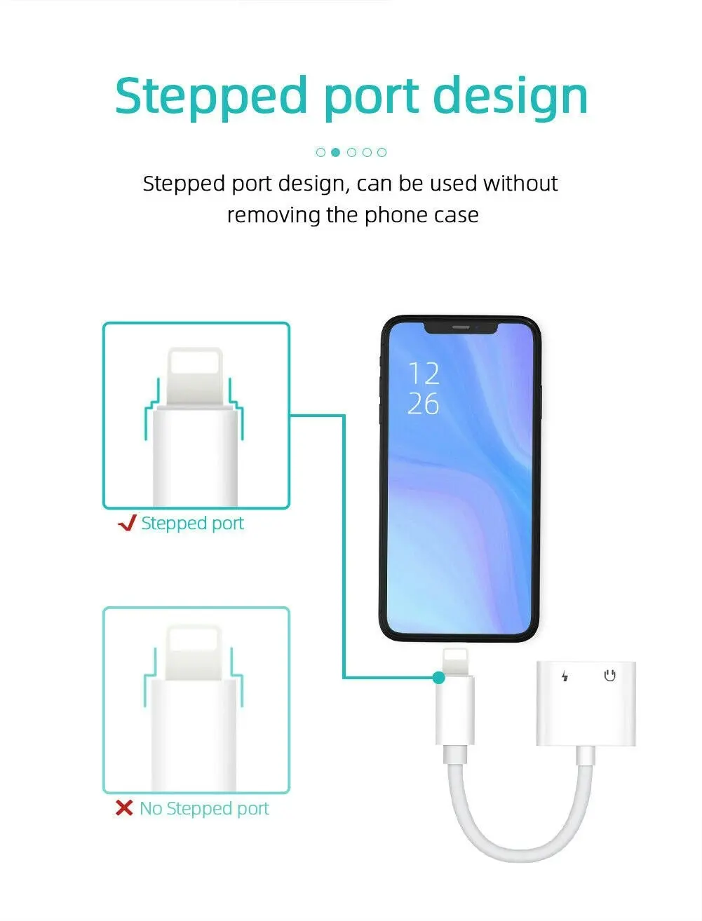 2-in-1 iPhone to AUX Headphone and Charger Splitter