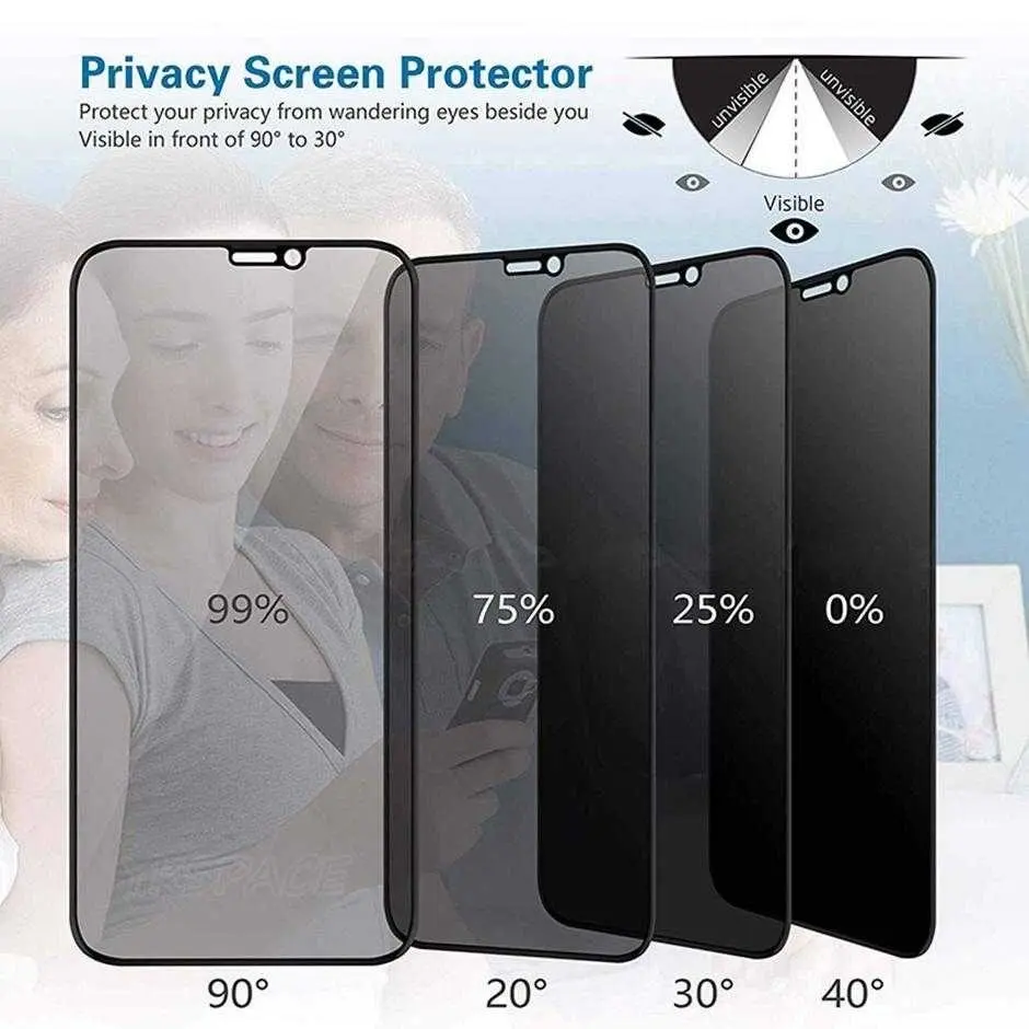 9H Privacy Glass Screen Protector for iPhone 13 / 13 Pro (6.1") , ProMax (6.7")