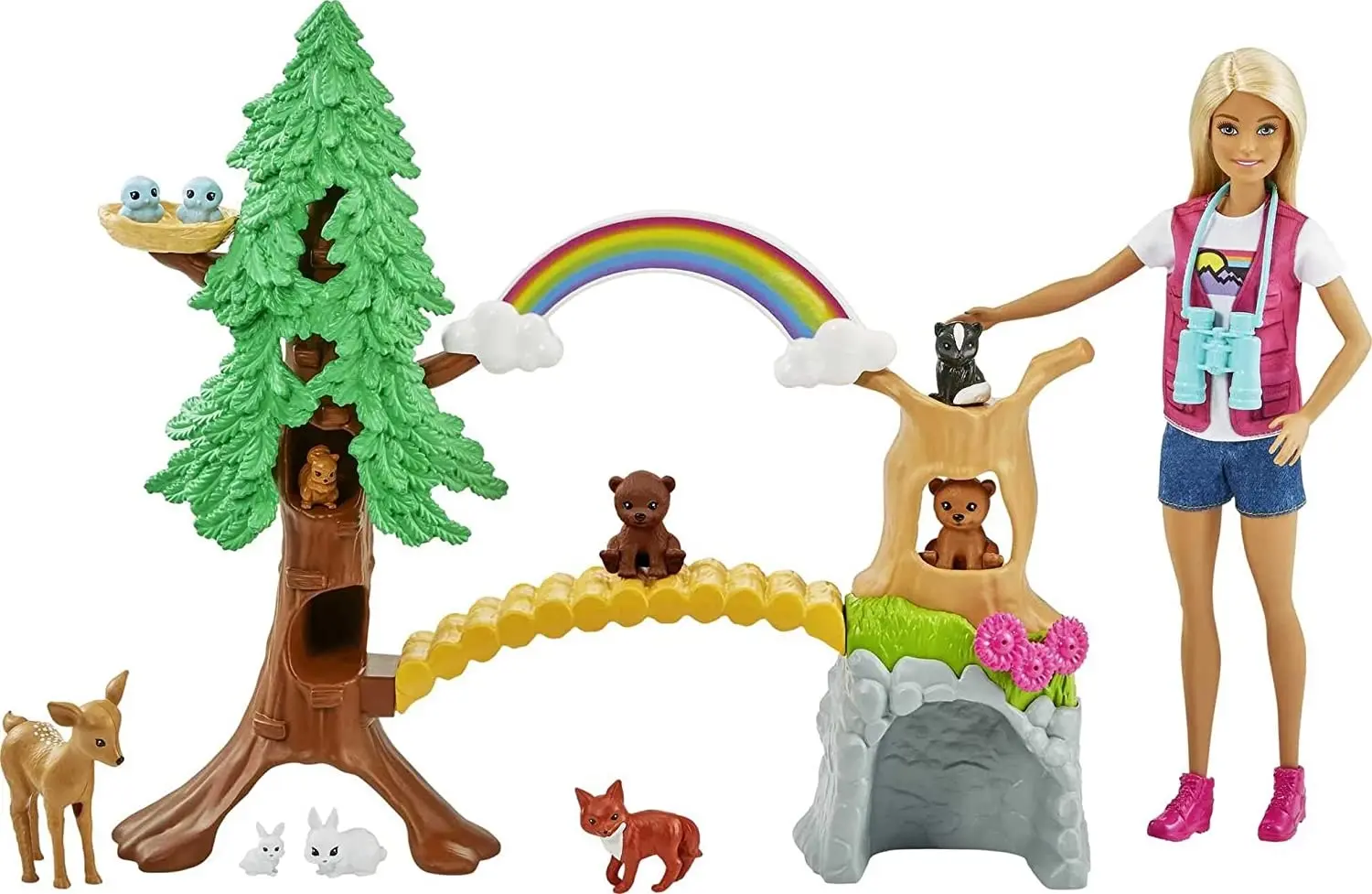 Barbie Career Wilderness Guide Playset with Doll And 10 Animal Figures