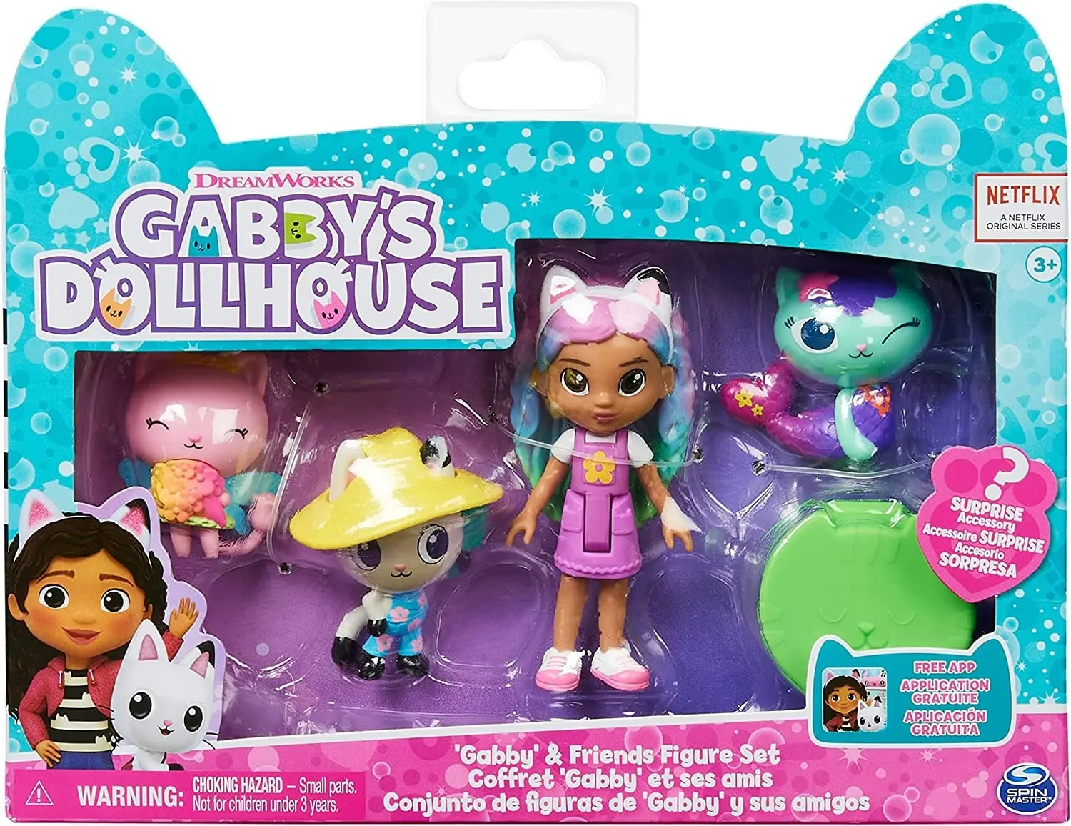 Gabby's Dollhouse: Gabby and Friends Figure Set with Rainbow Doll