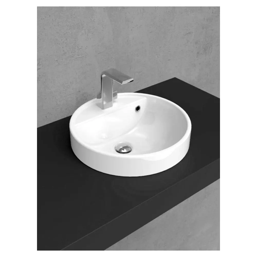 Flaminia Ceramica Twinset 42 Ceramic Semi-Inset Wash-Basin 1TH White 5055/42