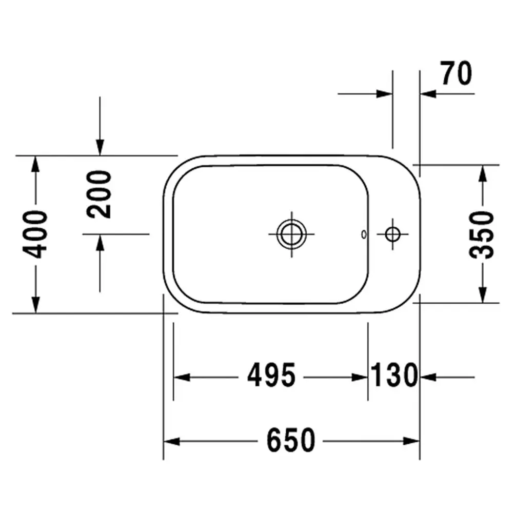 Duravit Happy D2 Semi-Recessed Bathroom/Home Basin Alpin White 2317650000 65cm