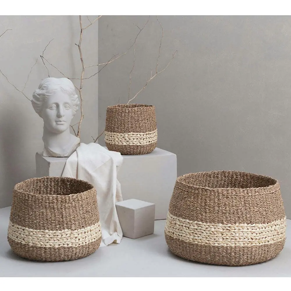 3pc J. Elliot Kenya Seagrass Basket Home Multi-Purpose Storage Container Natural