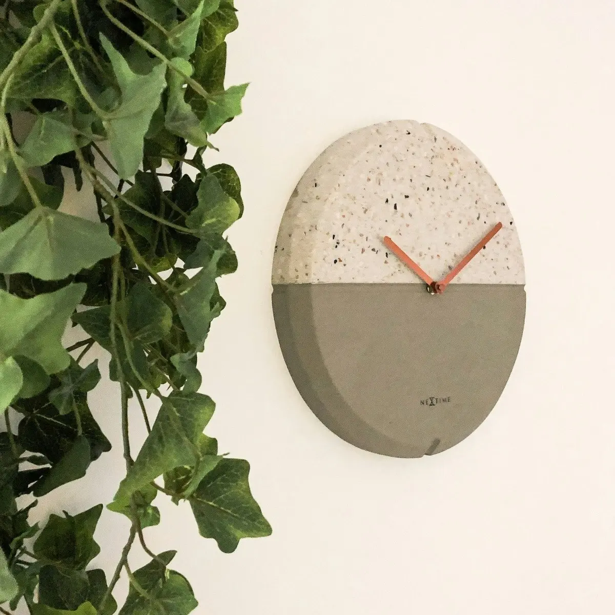 NeXtime Conrazzo 32cm Analogue Hanging Wall Clock Concrete Round Home Decor Grey