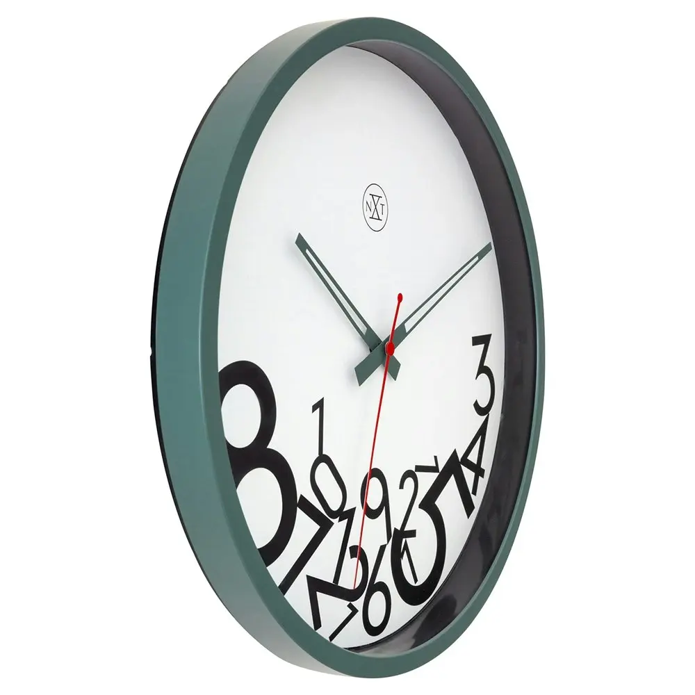 NeXtime 30cm Dropped Numbers Silent Analogue Battery Operated Round Wall Clock