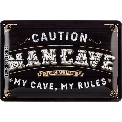 Nostalgic Art Man Cave 20x30cm Medium Metal Sign Home/Office Wall Hanging Decor