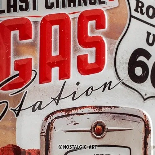 Nostalgic Art 20x30cm Medium Metal Wall Hanging Sign Route 66 Gas Station Decor