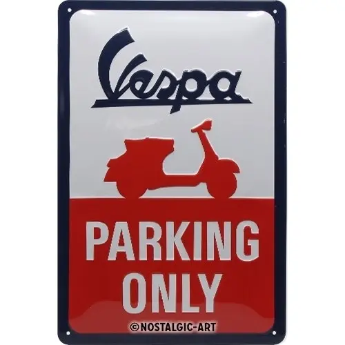 Nostalgic Art 20x30cm Metal Wall Hanging Sign Vespa Parking Only Home/Cafe Decor