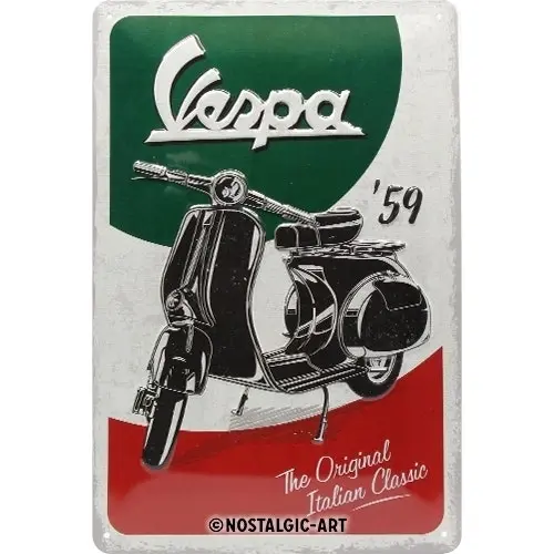 Nostalgic Art 20x30cm Metal Wall Hanging Sign Vespa The Italian Classic Decor