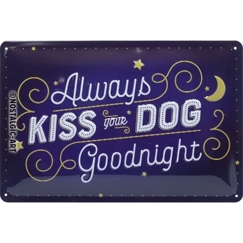 Nostalgic Art 20x30cm Medium Metal Wall Hanging Sign Kiss Your Dog Home Decor