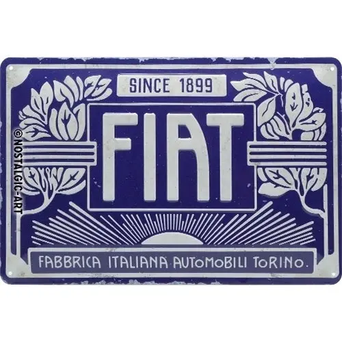 Nostalgic Art Fiat Since 1899 20x30cm Medium Metal Sign Home Wall Hanging Decor