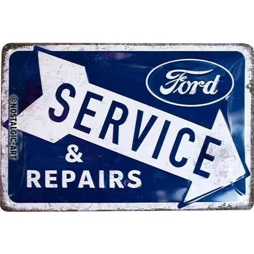 Nostalgic Art Ford Service & Repairs 20x30cm Medium Metal Sign Home Wall Decor