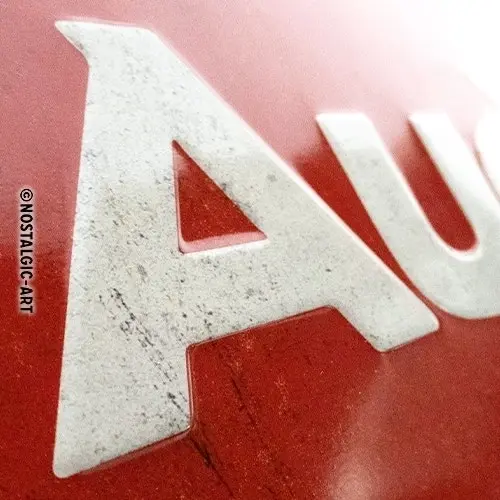 Nostalgic Art Audi Logo Red Shine 20x30cm Medium Metal Tin Sign Home Wall Decor