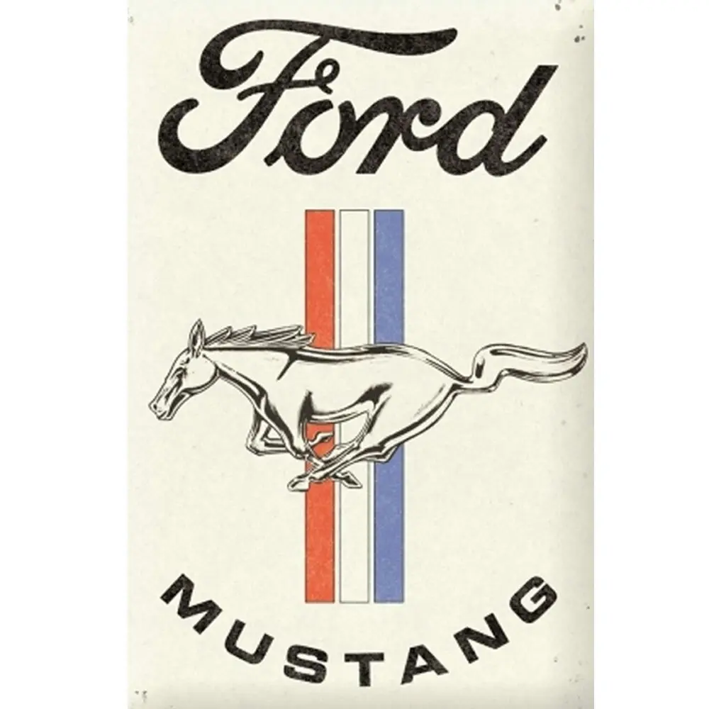 Nostalgic-Art 20x30cm Sign Ford Mustang Horse & Stripes Medium Home/Office Decor