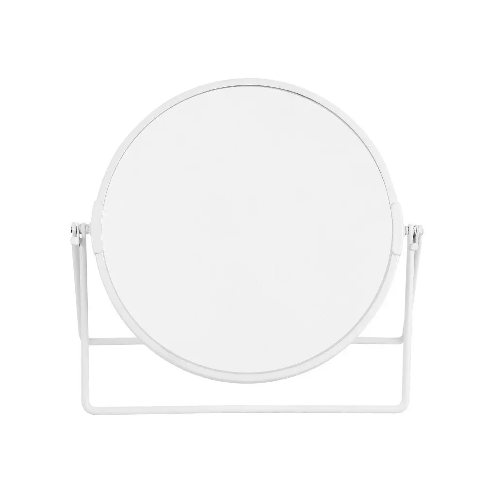 Boxsweden Bano 19.5cm Double Side Cosmetic Mirror On Stand Bathroom Vanity WHT