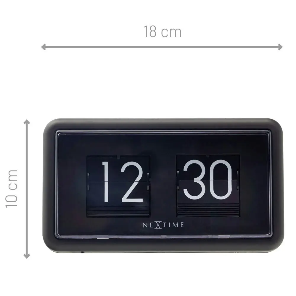 NeXtime Silent Sweep Desk/Table 18cm Flip Clock Home/Room Decor Small Black